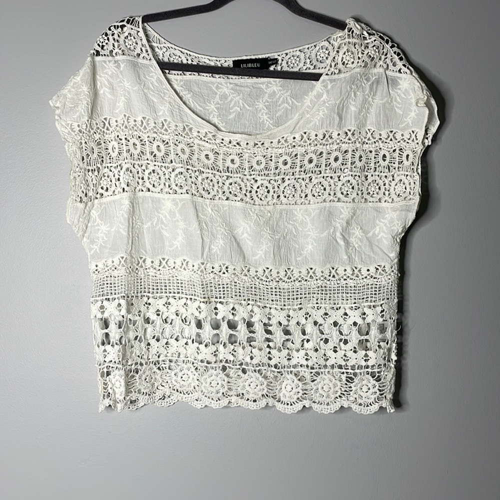Lilibleu Lace Short Sleeve Top